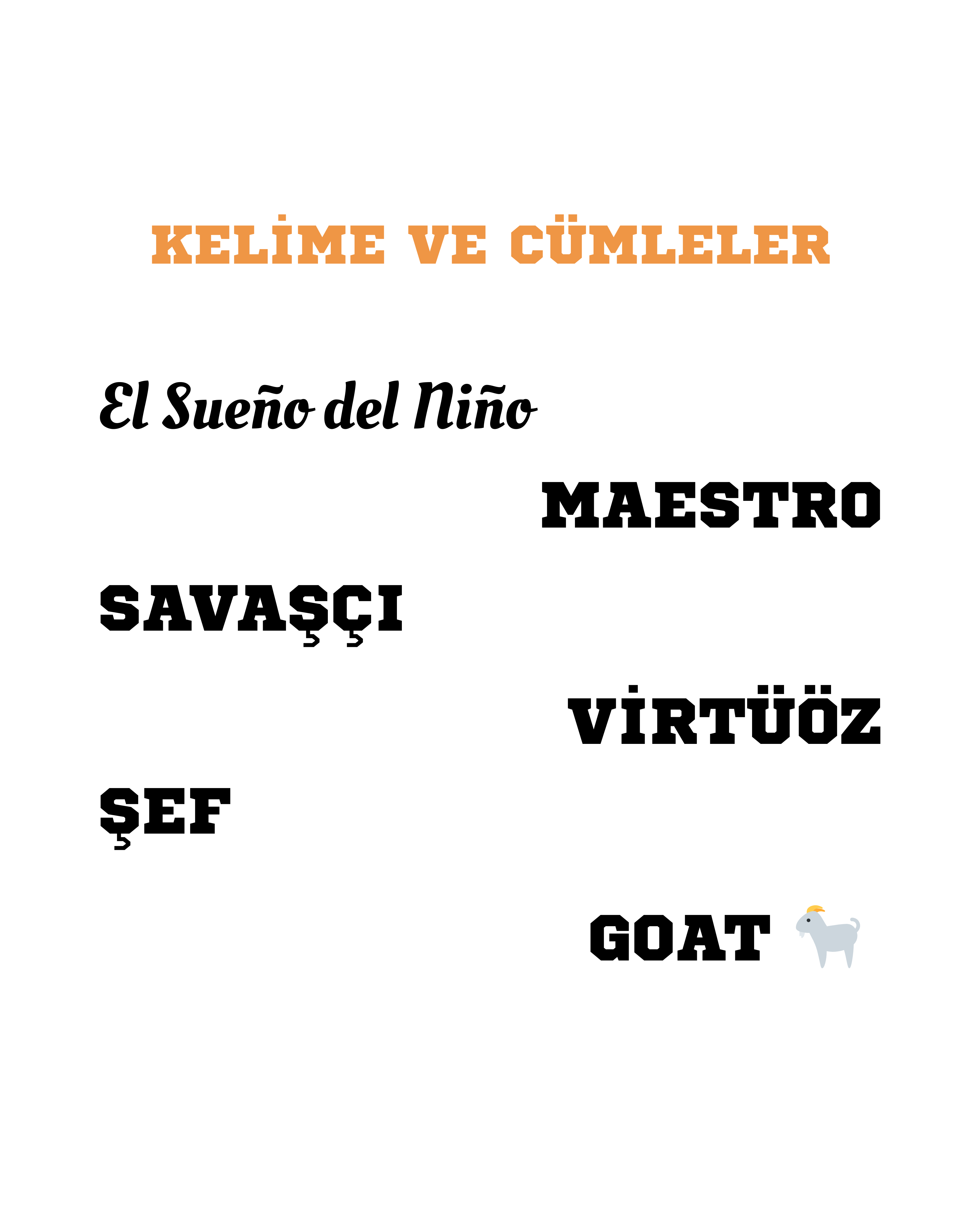 Kelime ve Cümleler kataloğu